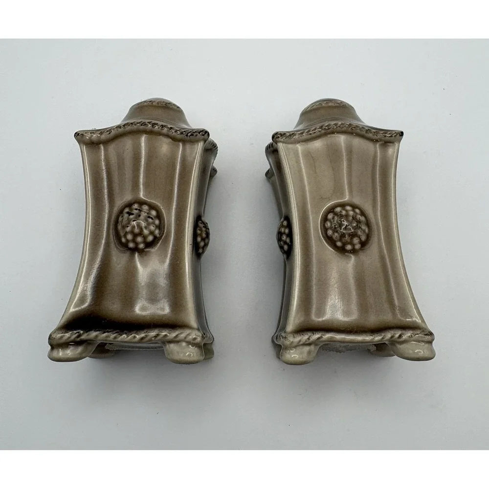 Vintage MCM Drip Glaze‎ Salt Pepper Shakers Brown Ceramic 1970s Retro Set of 2